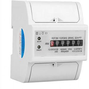 220 V energiemeter eenfasig digitale elektriciteitsmeter op DIN-rail 2 lijn 4P (15 (60) A)