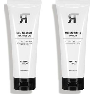 RevitalTrax - Huidreiniger + Vochtinbrengende Lotion - Gezichtsreiniger - Lotion Gezicht - Anti-Aging Lotion- Set van 2 - 2x100ml