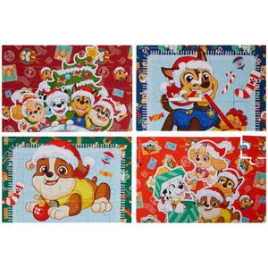 Kerst PAW Patrol 4 in 1 puzzel - Multicolor - Karton - 19 x 29 cm - 3+