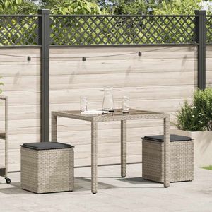 vidaXL Tuinkrukken - 2 stuks - Lichtgrijs - Met kussens Tuinstoelen - Buitendecoratie - Lounge - Relaxen - Patioset