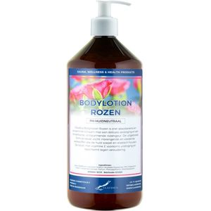 Bodylotion Rozen 1 Liter met witte pomp - stijlvolle en duurzame uitstraling