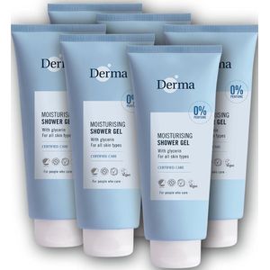 Derma Eco Family - Douchegel Voordeelverpakking - 6 x 350 ML - Hypoallergeen - Hydraterend - Parabeenvrij