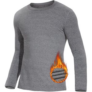 Heren Thermisch Ondergoed Lange Mouwen Fleece Shirt Warm Ondergoed