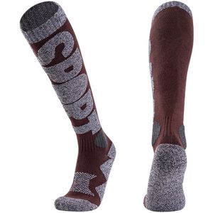 1 paar skisokken - Unisex - Warme overknee sokken voor de winter - Vochtafvoerende thermische sokken - Ideaal voor koud weer, sporten, skiën, snowboarden, jagen, wandelen - Maat 38-44
