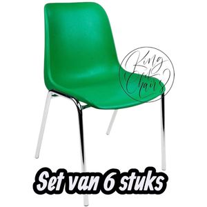 Kantinestoel Helene Groen -set van 6- verchroomd onderstel kantinestoel stapelstoel kuipstoel vergaderstoel tuinstoel kantine stoel stapel stoel tuin stoel kantinestoelen stapelstoelen kuipstoelen arenastoel schoolstoel bezoekersstoel Everardo