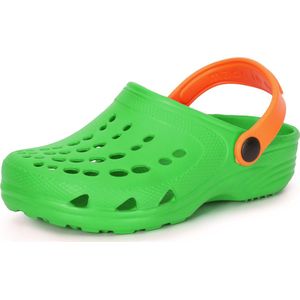 Ladeheid Clogs Kinderen - Tuinschoenen - Lichte - Kinderschoenen - Meisjes - Jongens - Groen/Oranje - 22/23 - LA-CA-FTKIDS
