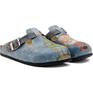 GOBY - Santa Claus Clogs – Handmade – Premium Kwaliteit – Kerstmanprint – Maat 35