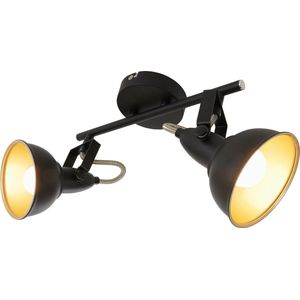 Briloner Leuchten SOFT Plafondlamp - 2-lichts - Spots kantelbaar - E14 - Metaal - Zwart-goud