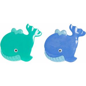 Badkleed DKD Home Decor Blauw Turkoois PVC (2 pcs) (11.5 x 1 x 10 cm)
