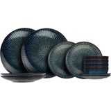 Cosy & Trendy - Serviesset Atlantis Stripe - 12-Delig - 4 Personen - 4 Dinerborden 4 Ontbijtborden en 4 Kommen