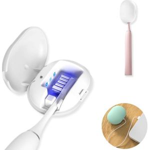 Tandenborstel Sterilisato - Mini UV-Tandenborstelhouder - USB Oplaadbaar - Zelfklevend - Tandenborstel Houder - Steriliserend UV-Licht - Desinfectie - UV-Tandenborstelbeschermer - Geschikt Voor Thuis, Op Het Werk En Op Reis - Wit