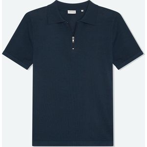 Solution Clothing Zipper - Casual Poloshirt - Regular Fit - Knoopsluiting - Volwassenen - Heren - Mannen - Navy - S