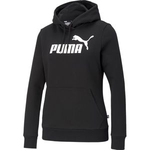 Puma - ESS Hoody FL Big Logo Women - Zwarte Hoodie Dames-XXL