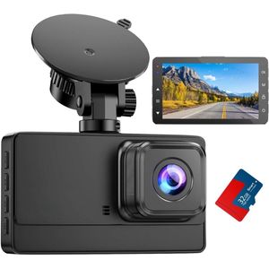 Dashcam voor auto voor en achter – Dual dashcam – Voor- en achtercamera – Autocamera – Full HD dashcam – Dashcam met nachtzicht – Dashcam met bewegingssensor – Groothoeklens – Parkeermodus – Loop recording – Dashcam met SD-kaart