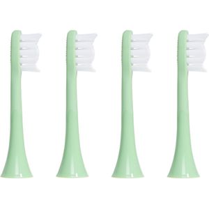 BOOMBRUSH Kiddy Opzetborstels – 4 stuks – Geschikt voor Kinderen – Zachte Borstelharen – Duurzaam & Recyclebaar – Groen