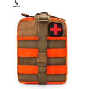 San Vitale® - EHBO Tas - EXCLUSIEF Inhoud - Survival Emergency Heuptasje - Wandelen - Reizen - Kamperen - Oranje