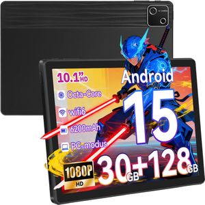 Hotlight G13 - Android 15 Tablet - 10.1 inch - 30(6+24)GB RAM/128GB ROM– 6200mAh - Zwart
