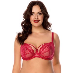 Vivisence - 1044 - Damesbeha - Rood - Balconette met Kanten Strikcups