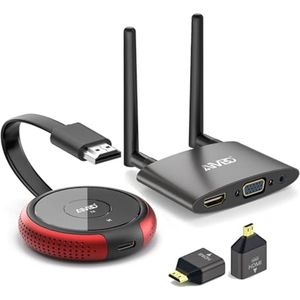 Draadloze HDMI Zender en Ontvanger - 4K Dual Screen Kit voor Monitor en Projector - 50M Bereik voor Streaming