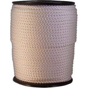 Koord nylon wit gevlochten 4mm (20mtr)