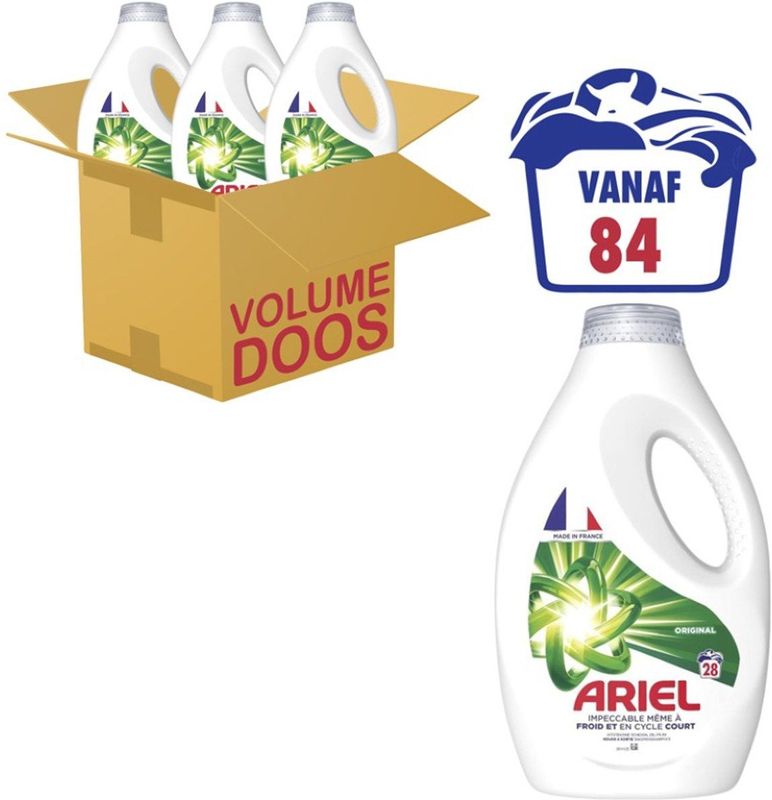 Ariel - Wasmiddel Original - 3 x 1,26L - Krachtige Vlekverwijdering