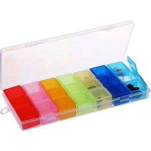 Scoby - Pillendoos - Medicijnen Box - 7 Dagen - 21 Vaks - 3 Doosjes per Dag - Universeel - Vakantie Accessoire