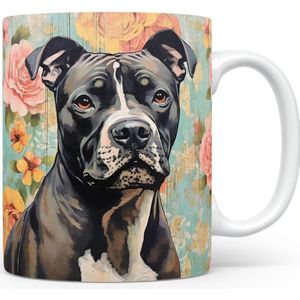 Mok met Pit Bull Beker voor koffie of tas voor thee, cadeau voor dierenliefhebbers, moeder, vader, collega, vriend, vriendin, kantoor