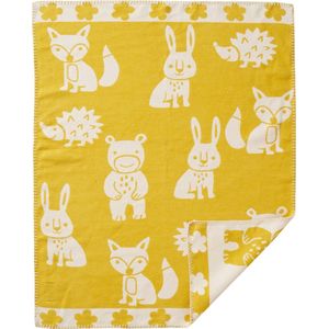 Klippan wiegdeken katoen Smile geel