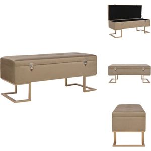 vidaXL Bank - Banken - Bankje - Bankjes - Bankje met opbergvak 105 cm fluweel beige