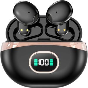 Draadloze Oordopjes – Oortjes Draadloos – Oordopjes – Oortjes - Bluetooth Oordopjes - Universeel - Bluetooth 5.4 - Zwart/Goud