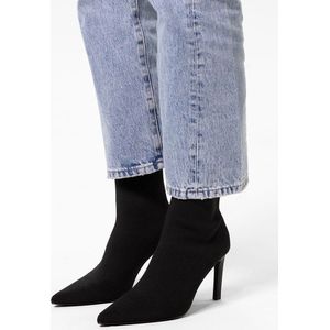 Sacha - Dames - Zwarte sock boots met naaldhak - Maat 42