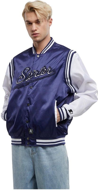 Starter - Black Label - Satin College Jas - Zwart