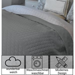 HOMELEVEL Bedsprei Bed & Sofa Dekbedovertrek Bedwieg Sofa Dag Deken Overtrek Bedovertrek XXL Deken Doek Oud roze Maat 240x220cm