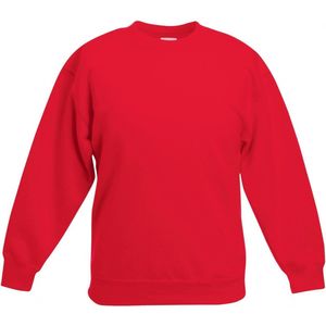 Fruit Of The Loom Kinder Unisex Premium 70/30 Sweatshirt (pak van 2) (Rood)
