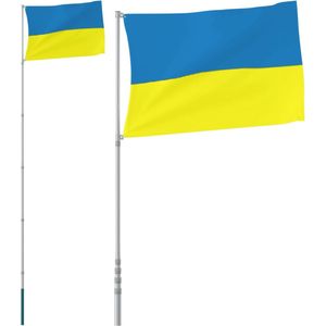 vidaXL-Vlag-met-vlaggenmast-Oekraïne-5,55-m-aluminium