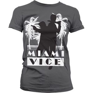 Miami Vice Silhuettes Girly T-Shirt Damen Dark-Grey-S