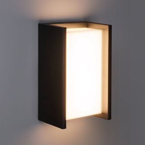 Jasper LED wandlamp - 12 Watt - 3000K warm wit - IP54 waterdicht - Zwart - Wandverlichting voor binnen en buiten - Modern