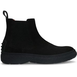 Manfield - Heren - Zwarte suède chelsea boots - Maat 45