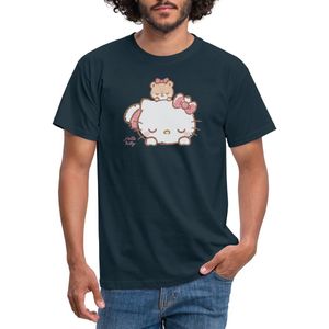 Hello Kitty Met Teddy Op Haar Rug T-Shirt Heren