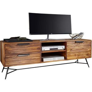 Tv meubel - Tv kast - Industrieel - Lade - 3 compartimenten - Hout - 160x40x54 cm