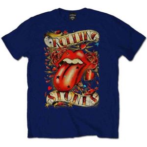 The Rolling Stones - Tongue & Stars Heren T-shirt - M - Blauw