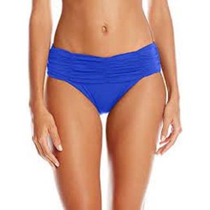 Seafolly Goddess bikinislip ruched skirt hipster blue ray blauw  36 / S
