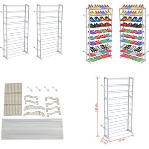 vidaXL Schoenenrek 2 st - Schoenenrek - Schoenenrekken - Schoenen Rek - Schoenen Rekken