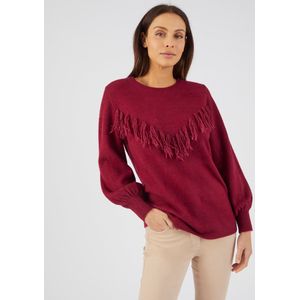 Damart - Pull met franjes, Thermolactyl - Dames - Rood - M