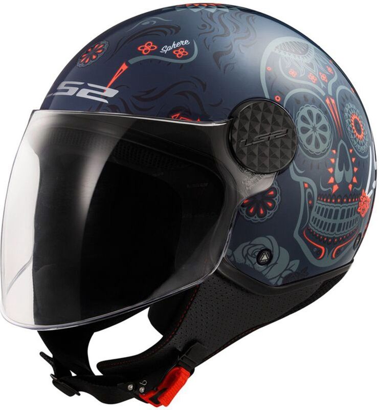 LS2 - Sphere Lux II Maxca OF558 - Motorhelm - Blauw - Oranje