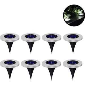 SARGON 8x Solar Grondspots - Solar Tuin Set - Tuinverlichting - Led Voor Buiten - Prikspot - Zonne Energie - Waterdicht - Milieuvriendelijke Verlichting - 8 Stuks