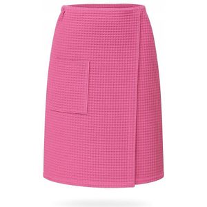 VitalHome Wafel Kilt Sauna Pareo 100x150cm Roze met Zakje