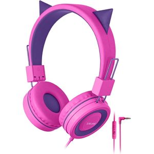 Koptelefoon kinderen met draad - Kinderkoptelefoon - Bedrade hoofdtelefoon - Veilig volume - School - Tablet - Laptop - Reizen - Muziek luisteren