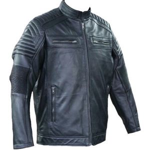 Urban 5884® - 777 - Leren Motorjas -Heren jas -  Zwart - Maat 5XL