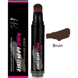 Magic Grey Cover (BRUIN) - grijze haren uitgroei bedekken - haarverf - uitgroei touch up bijwerken - uitgroei spray - tijdelijke haarverf - Haarstift - Hair color stick- grijze haren dekking- voor uitgroei grijze haren verven- bruin